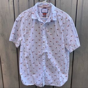 Men’s fox short sleeve button down